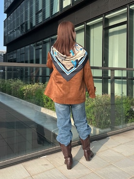 「Mila Owen（ミラオーウェン）のウエスタンショートブーツ（ブーツ、ブラウン系）」を使った、Mila Owenさんの春コーディネート