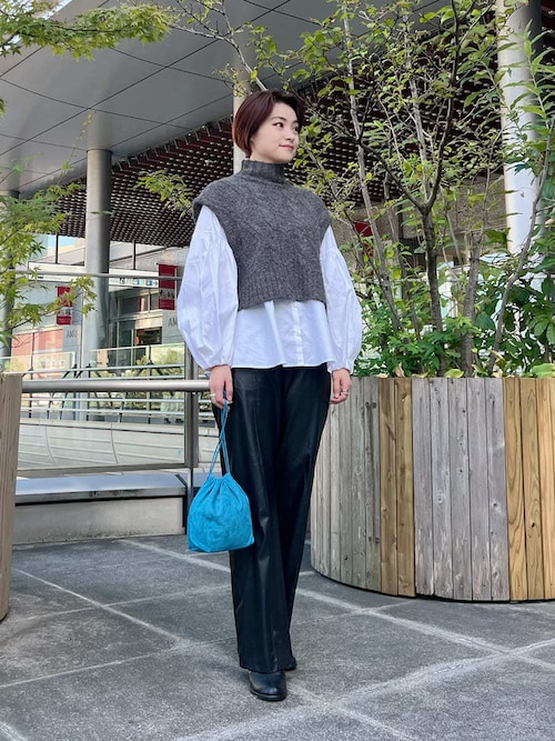 セール】【セットアイテム】ケーブルベストシャツレイヤードSET