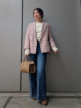 Mila Owenさん（レディース・156cm）の冬コーディネート