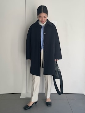 「シャツブラウス」｜Mila Owenさん（レディース・158cm）の冬コーディネート