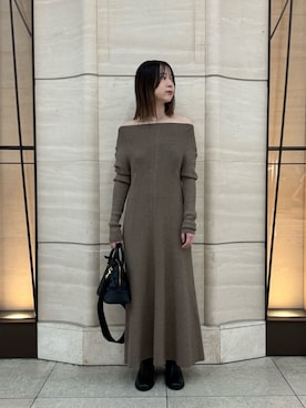 「マキシワンピース」｜Mila Owenさん（レディース・153cm）の冬コーディネート
