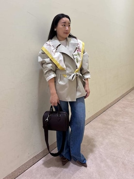 「Mila Owen（ミラオーウェン）のアイテム（イヤリング）」を使った、Mila Owenさん（レディース・155cm）の冬コーディネート
