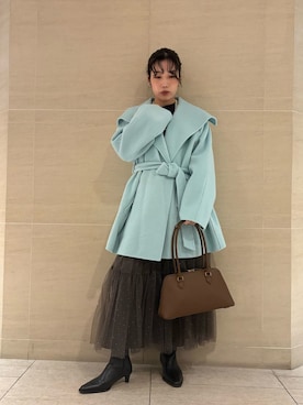 「Mila Owen（ミラオーウェン）のアイテム（ブーツ）」を使った、Mila Owenさん（レディース・155cm）の秋コーディネート