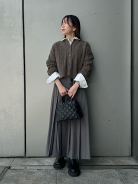 「Mila Owen（ミラオーウェン）のアイテム」を使った、Mila Owenさん（レディース・153cm）の冬コーディネート