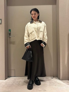 「Mila Owen（ミラオーウェン）のアイテム（スカート）」を使った、Mila Owenさん（レディース・153cm）の春コーディネート