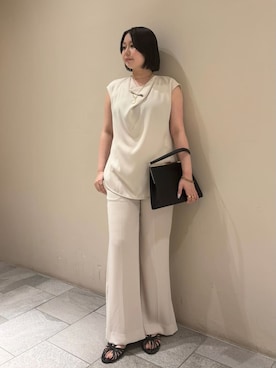 「シャツブラウス」｜Mila Owenさん（レディース・163cm）の夏コーディネート
