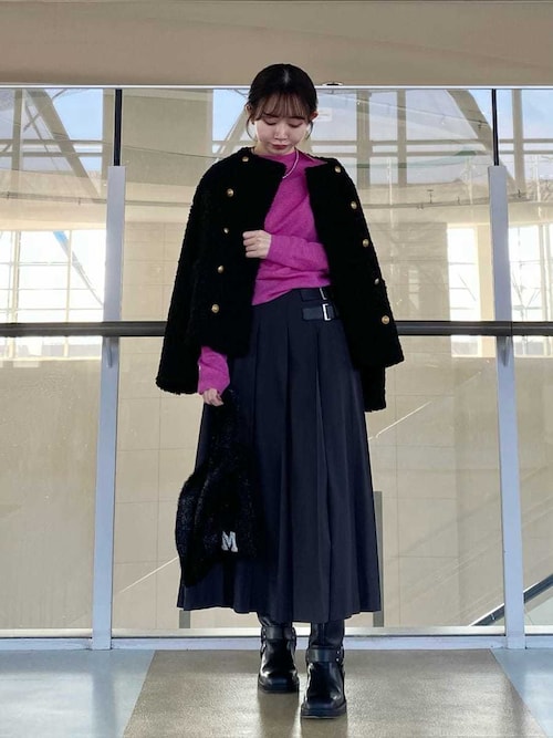 金釦カールファージャケット（ノーカラージャケット）｜Mila Owen