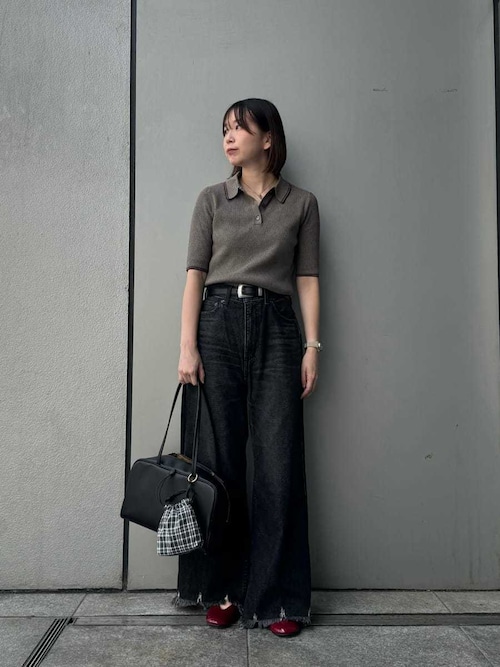 WEB限定カラー】【セットアップ対応】ポロ衿リブニットプルオーバー