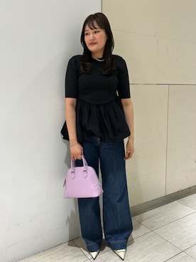 「Mila Owen（ミラオーウェン）のアイテム（デニムパンツ）」を使った、Mila Owenさん（レディース・158cm）の春コーディネート