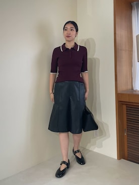 「アイテム（バレエシューズ）」を使った、Mila Owenさん（レディース・158cm）の夏コーディネート