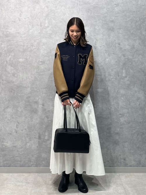 ワッペンスタジアムジャンバー（ノーカラージャケット）｜Mila Owen