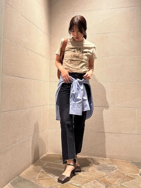 「シャツブラウス」｜Mila Owenさん（レディース・155cm）の春コーディネート