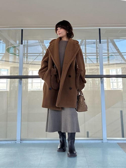 オーバーサイズボアコート（ステンカラーコート）｜Mila Owen（ミラ