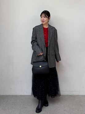 「Mila Owen（ミラオーウェン）のアイテム（ブーツ）」を使った、Mila Owenさん（レディース・153cm）の秋コーディネート