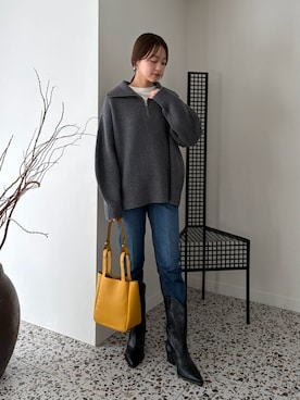 「Mila Owen（ミラオーウェン）のアイテム」を使った、Mila Owenさん（レディース・162cm）の冬コーディネート