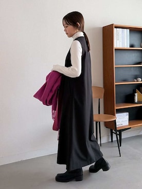 Mila Owenさん（レディース・162cm）の冬コーディネート