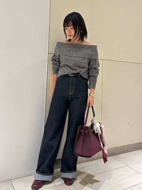 ハイウエストワイドデニムパンツ（デニムパンツ）｜Mila Owen（ミラ