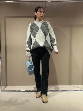 「Mila Owen（ミラオーウェン）のアイテム（ブーツ）」を使った、Mila Owenさん（レディース・158cm）の冬コーディネート