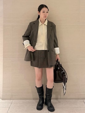「Mila Owen（ミラオーウェン）のアイテム（その他パンツ）」を使った、Mila Owenさん（レディース・160cm）の秋コーディネート