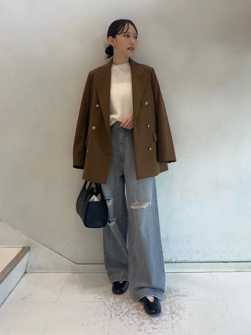 金釦ダブルブレストロングブレザー（テーラードジャケット