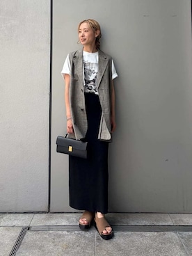 「カットソー」｜Mila Owenさん（レディース・158cm）の夏コーディネート