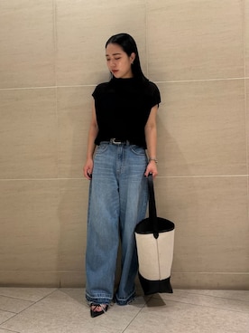 「撥水」｜「アイテム（デニムパンツ）」を使った、Mila Owenさん（レディース・151cm）の夏コーディネート