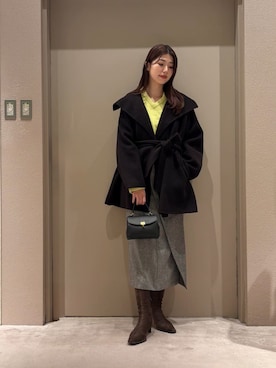 「Mila Owen（ミラオーウェン）のアイテム（ブーツ）」を使った、Mila Owenさん（レディース・169cm）の冬コーディネート