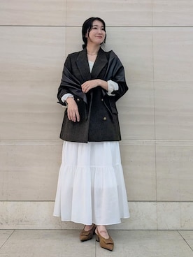 「アイテム（その他ヘアアクセサリー）」を使った、Mila Owenさん（レディース・156cm）の夏コーディネート
