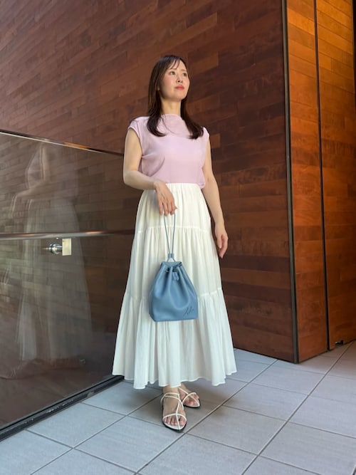 【未使用】Mila Owen ティアードスカート アイボリー サイズ0 切り替えラウンドデザインティアードスカート（スカート）｜Mila
