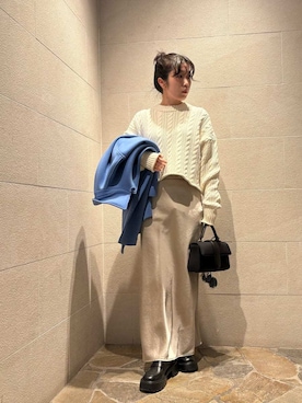 「Mila Owen（ミラオーウェン）のアイテム（スカート）」を使った、Mila Owenさん（レディース・155cm）の冬コーディネート