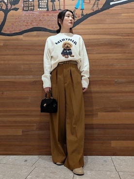 「Mila Owen（ミラオーウェン）のアイテム（ブーツ）」を使った、Mila Owenさん（レディース・156cm）の冬コーディネート