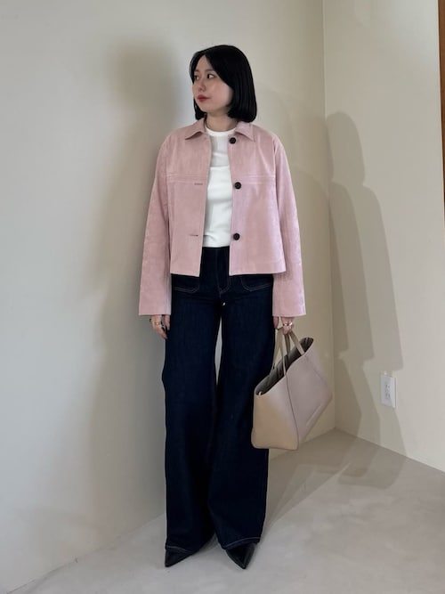 ショート丈ステンカラーリサスウェードブルゾン（ブルゾン）｜Mila