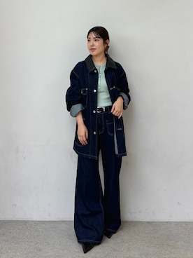 「アイテム（その他ヘアアクセサリー）」を使った、Mila Owenさん（レディース・153cm）の秋コーディネート