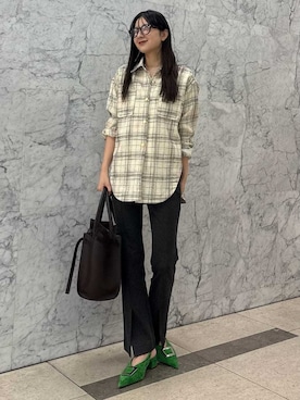 「Mila Owen（ミラオーウェン）のアイテム（その他パンツ）」を使った、Mila Owenさん（レディース・163cm）の秋コーディネート