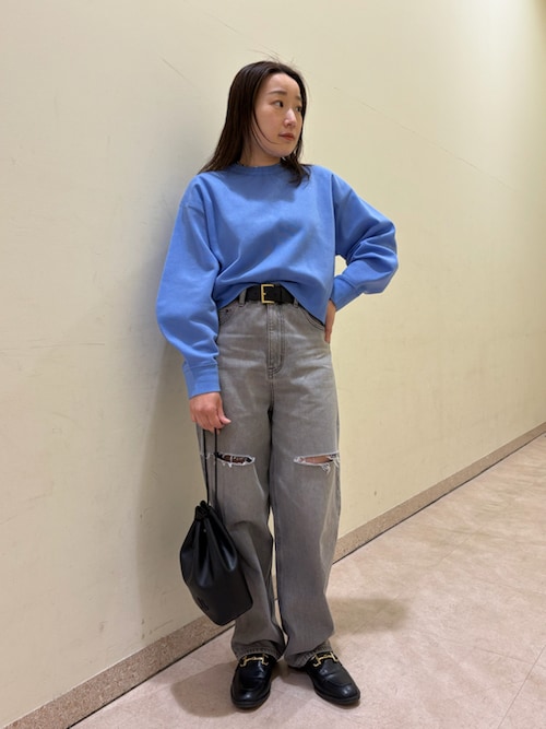WEB限定00サイズ】ワイドテーパードカットアウトデニムパンツ