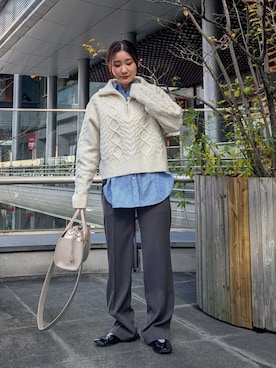 Mila Owenさん（レディース・156cm）の冬コーディネート