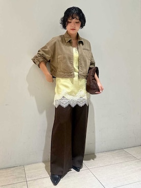 「Mila Owen（ミラオーウェン）のアイテム（その他パンツ）」を使った、Mila Owenさん（レディース・157cm）の秋コーディネート
