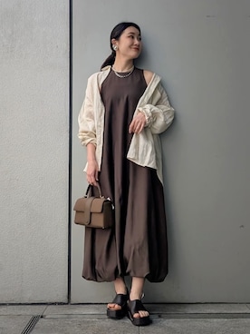 「シャツブラウス」｜Mila Owenさん（レディース・156cm）の春コーディネート