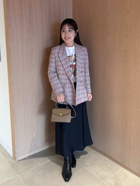 「Mila Owen（ミラオーウェン）のアイテム（スカート）」を使った、Mila Owenさん（レディース・153cm）の冬コーディネート