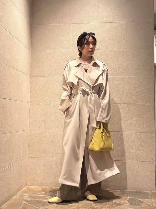 Mila Owen 共ベルト付肩章デザイン　トレンチコート 撥水　春　アウター WEB限定00サイズ】共ベルト付肩章デザイントレンチコートを使った人気