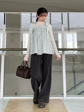 「Mila Owen（ミラオーウェン）のアイテム（Tシャツ/カットソー）」を使った、Mila Owenさん（レディース・161cm）の冬コーディネート