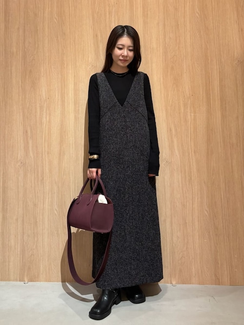 セットアイテム】クルーネックニット×Aラインキャミレイヤード