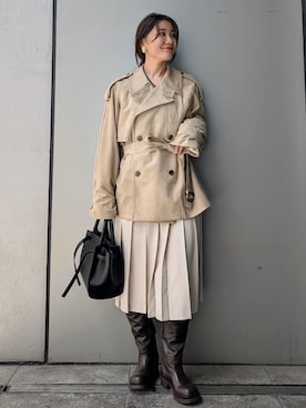 「Mila Owen（ミラオーウェン）のアイテム（ニット/セーター）」を使った、Mila Owenさん（レディース・156cm）の秋コーディネート
