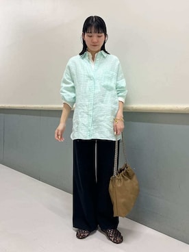 「シャツブラウス」｜Mila Owenさん（レディース・156cm）の春コーディネート