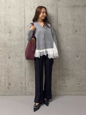 「Mila Owen（ミラオーウェン）のアイテム（その他パンツ）」を使った、Mila Owenさん（レディース・152cm）の秋コーディネート