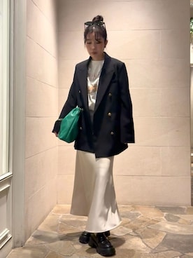 「Mila Owen（ミラオーウェン）のアイテム（スカート）」を使った、Mila Owenさん（レディース・155cm）の春コーディネート