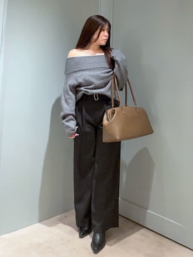 「Mila Owen（ミラオーウェン）のアイテム（その他パンツ）」を使った、Mila Owenさん（レディース・158cm）の秋コーディネート