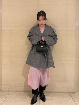 「Mila Owen（ミラオーウェン）のアイテム（ブーツ）」を使った、Mila Owenさん（レディース・155cm）の冬コーディネート