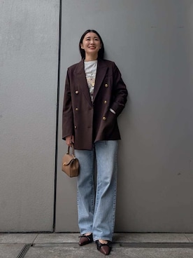 Mila Owenさん（レディース・156cm）の冬コーディネート