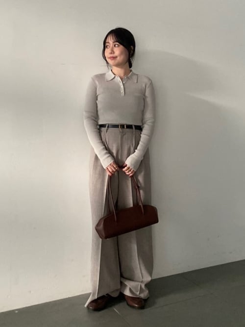 Mila Owen - ★大人気★ミラオーウェンのカフスデザインリブニットプルオーバー クルーネックリブニットプルオーバー【ウォッシャブル】（ニット